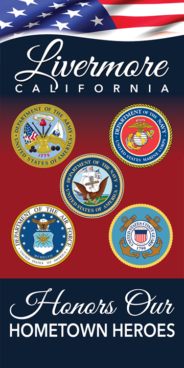 Livermore Banner with Military Insignias