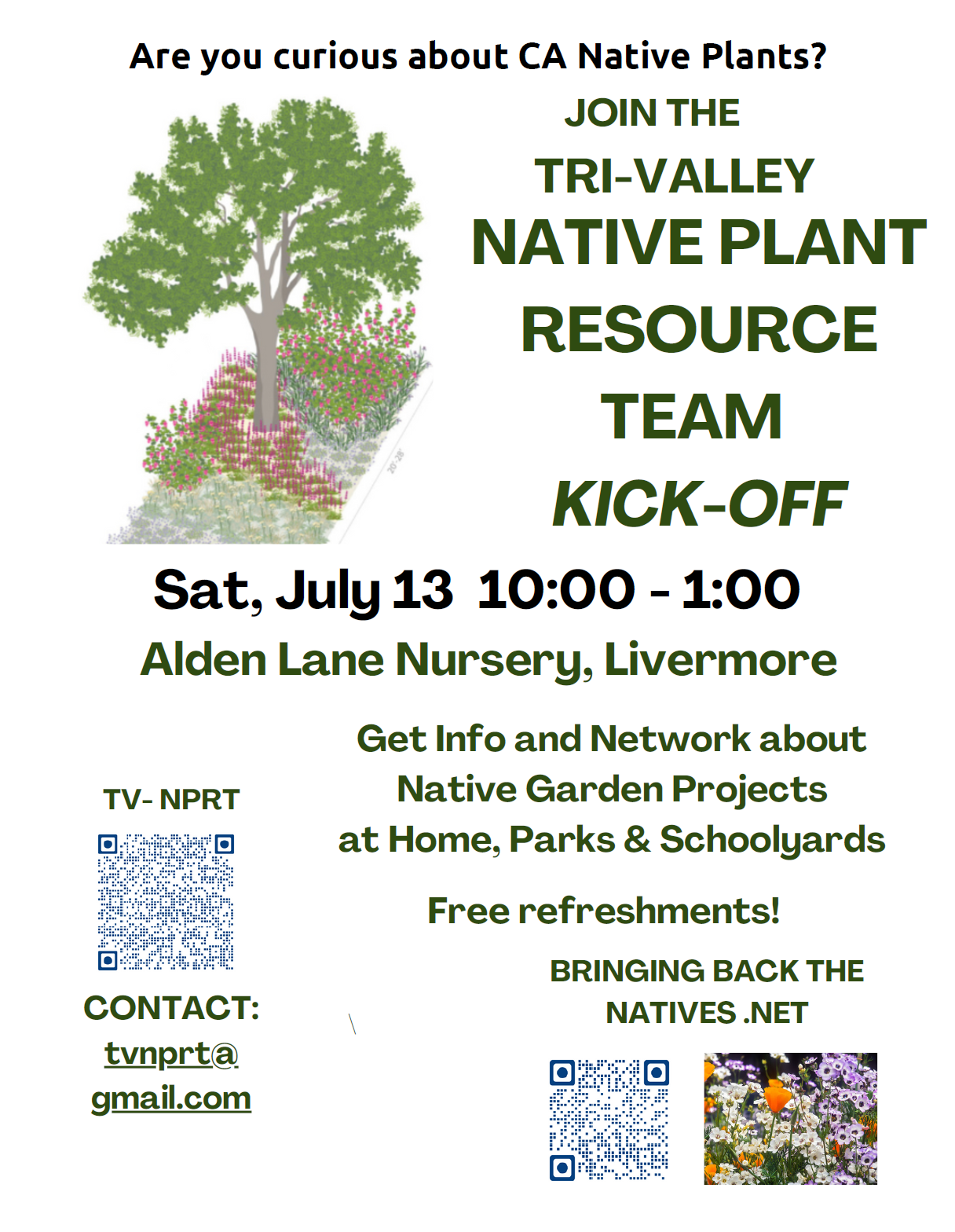 Tri-Valley Native Plant Resource Team event flyer