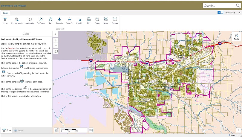 Screenshot of GIS map