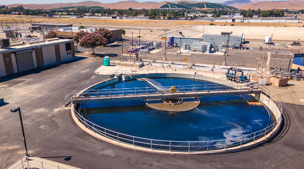 Drone Image of Clarifier at Livermore Water Reclamation Plant