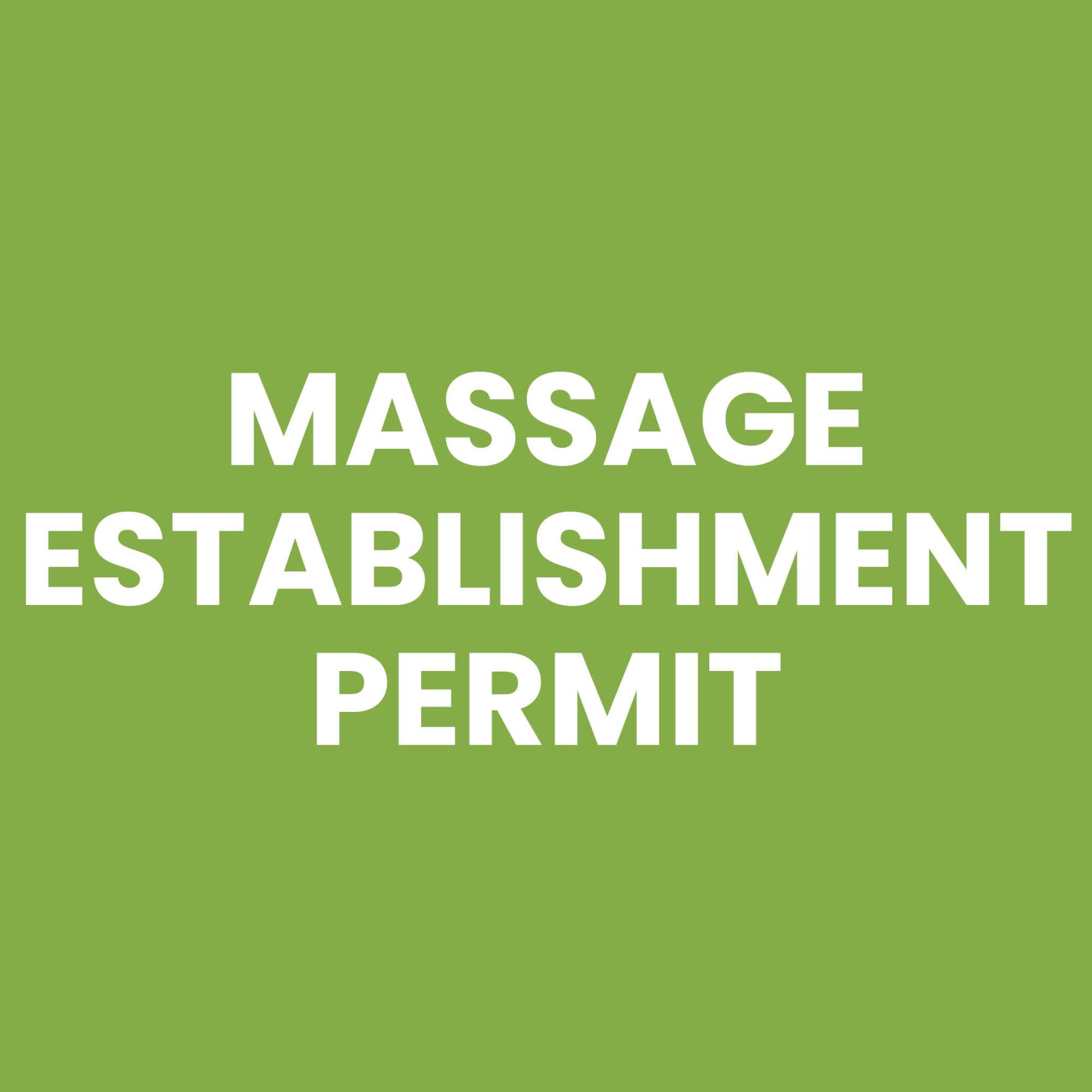 Massage Establishment Permit