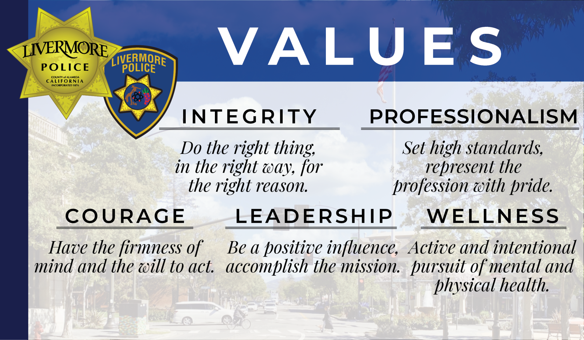 Livermore Police Department Values